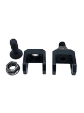 Load image into Gallery viewer, Set of black metal components including a bolt, nut, and two clamps on a white background