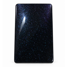 Load image into Gallery viewer, A rectangular black phone case with a dense blue and purple glitter finish, shown on a plain white background.