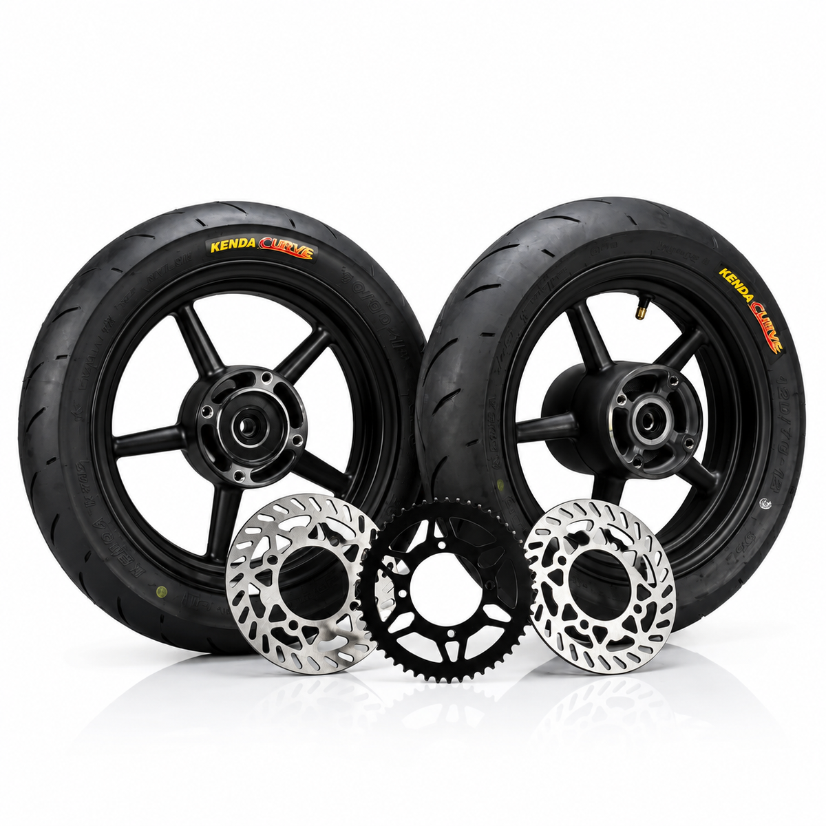 12” Black Supermoto Wheel Set with Kenda Curve | Tuttio, Yozma, Razors & RTR