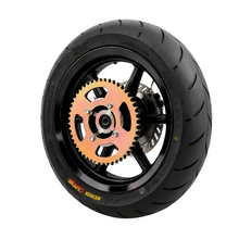 Load image into Gallery viewer, 12" Black Supermotos with sprocket installed
