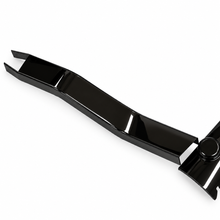 Load image into Gallery viewer, A glossy black metal motorcycle handlebar clip or mounting bracket, shown at an angle on a clean white background.
