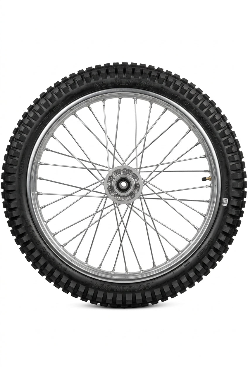 Close-up of Prismatic Powders Super Chrome reflective finish on Tuttio wheel