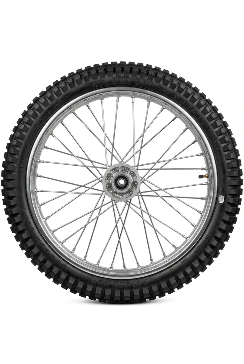 Close-up of Prismatic Powders Super Chrome reflective finish on Tuttio wheel